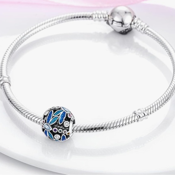 Dragonfly and colorful crystals ball style charm sterling silver fits Pa… - Picture 3 of 3